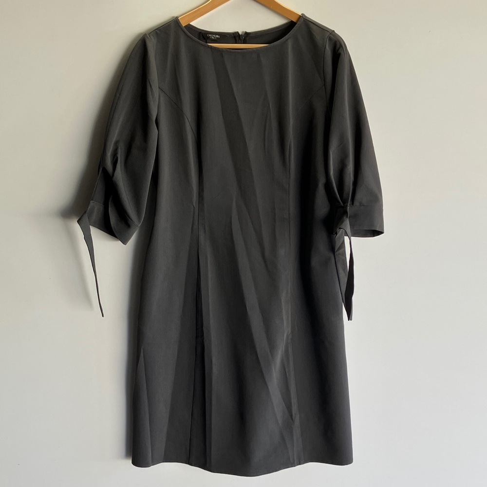 Elegant Black Dress with Tie Sleeves